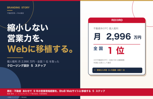 大手不動産仲介FC（全国550店舗規模）の店長として個人粗利 月2,996万円・全国1位を達成した稲垣達也のクロージング設計5ステップ